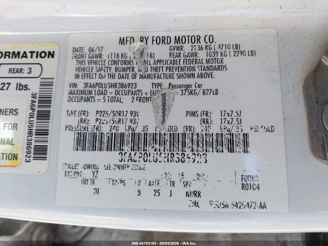 2017 FORD FUSION HYBRID SE 9