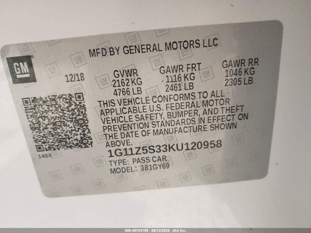 2019 CHEVROLET IMPALA LT 9
