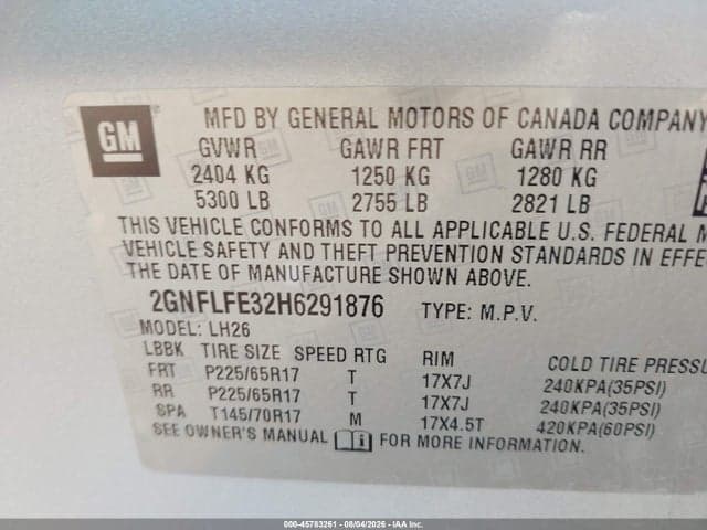 2017 CHEVROLET EQUINOX LT 9