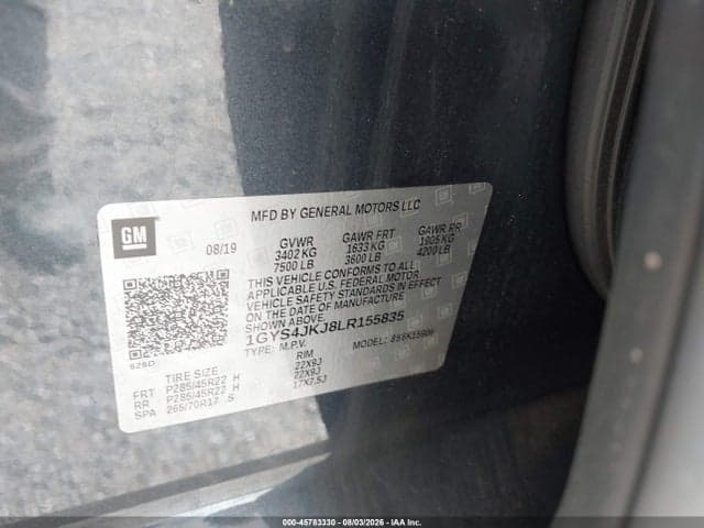 2020 CADILLAC ESCALADE ESV 4WD PREMIUM LUXURY 9