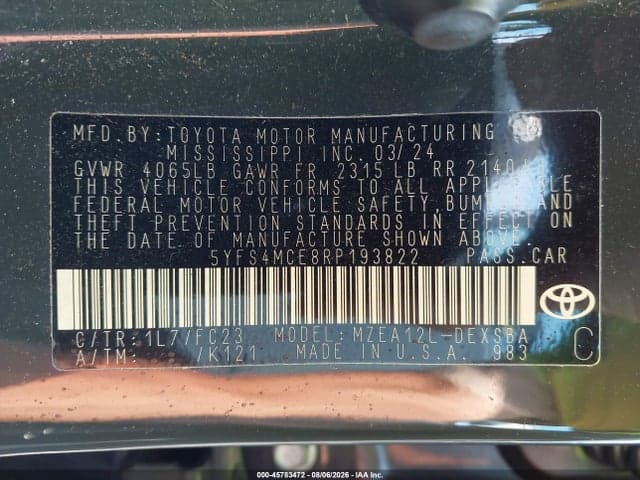 2024 TOYOTA COROLLA SE 9
