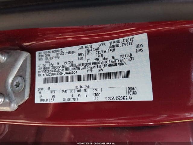 2017 FORD ESCAPE SE 9