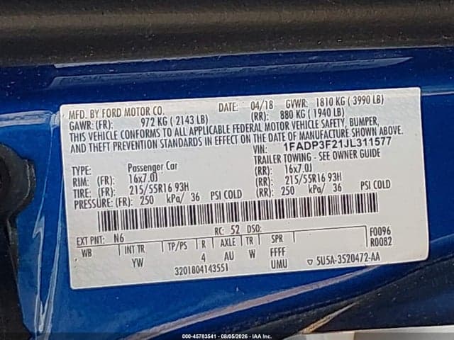 2018 FORD FOCUS SE 9