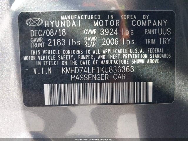 2019 HYUNDAI ELANTRA SE 9