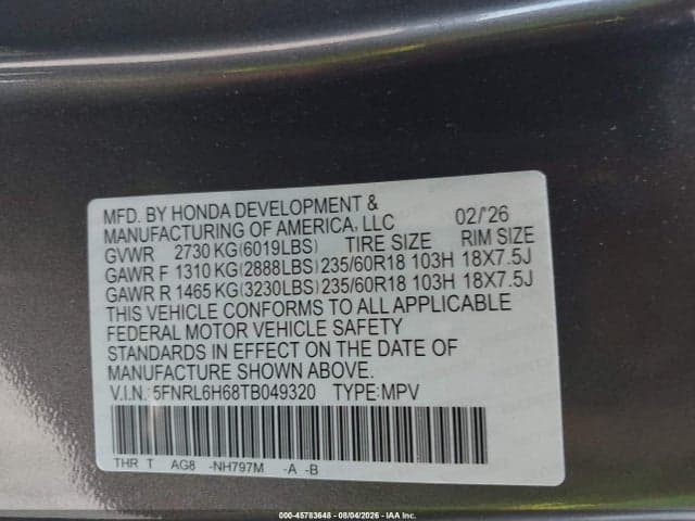 2026 HONDA ODYSSEY EX-L 9