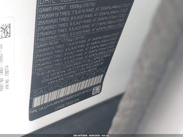 2020 LAND ROVER RANGE ROVER SPORT HSE MHEV 9