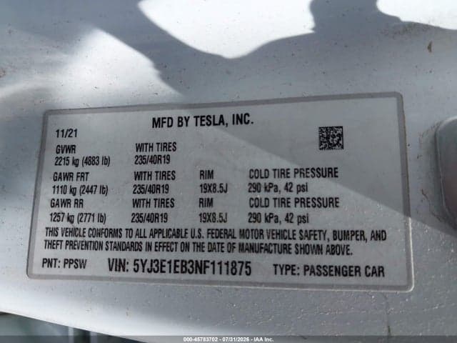 2022 TESLA MODEL 3 LONG RANGE DUAL MOTOR ALL-WHEEL DRIVE 9