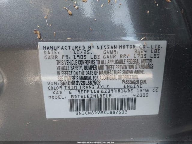 2025 NISSAN VERSA 1.6 S 9