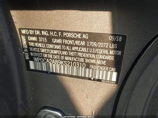 2019 PORSCHE 718 BOXSTER 9