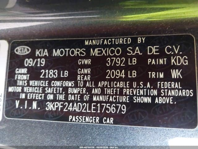 2020 KIA FORTE LXS 9