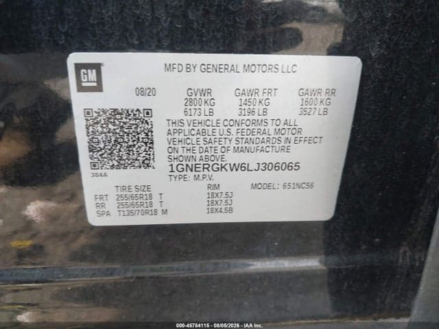 2020 CHEVROLET TRAVERSE FWD LT CLOTH 9