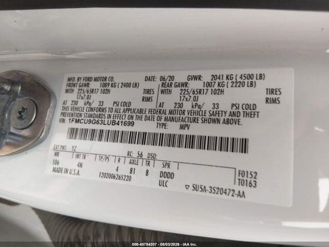 2020 FORD ESCAPE SE 9