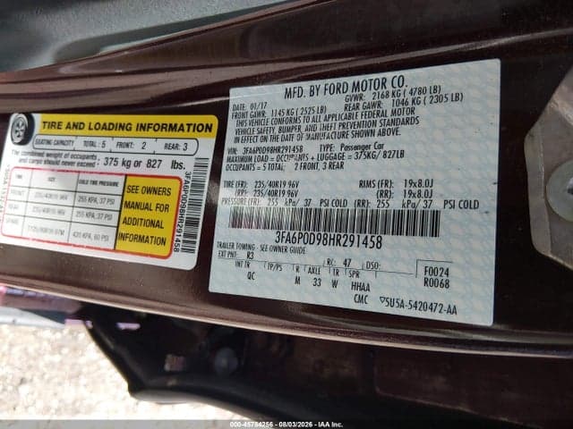 2017 FORD FUSION PLATINUM 9