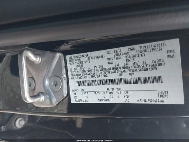 2019 FORD ESCAPE SEL 9