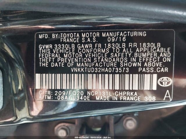 2017 TOYOTA YARIS L 9