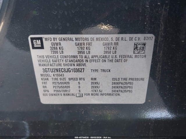 2018 GMC SIERRA 1500 SLT 9