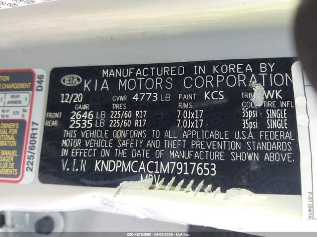 2021 KIA SPORTAGE LX 9