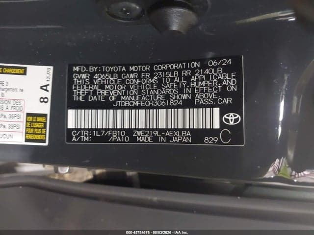 2024 TOYOTA COROLLA HYBRID LE 9