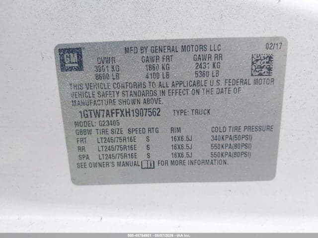 2017 GMC SAVANA 2500 WORK VAN 9