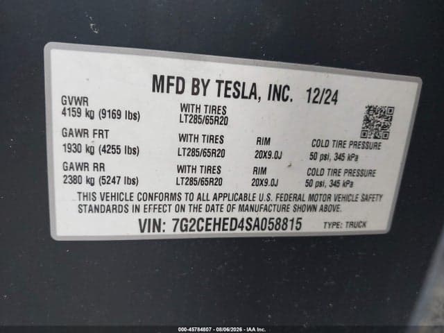 2025 TESLA CYBERTRUCK ALL-WHEEL DRIVE 9