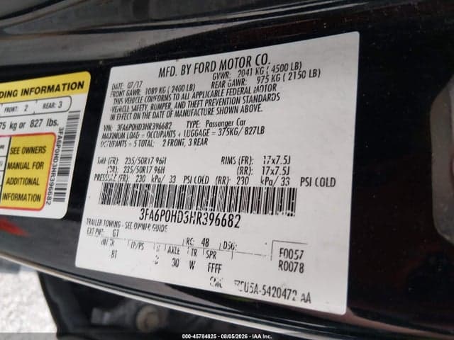 2017 FORD FUSION SE 9