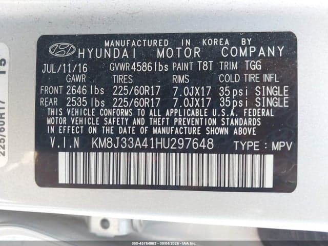 2017 HYUNDAI TUCSON SE 9