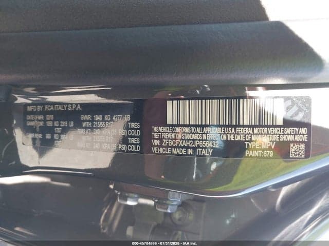 2018 FIAT 500X POP FWD 9