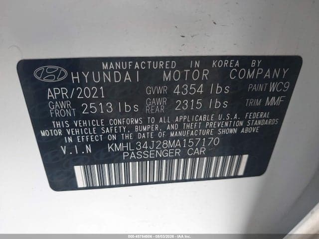 2021 HYUNDAI SONATA LIMITED 9