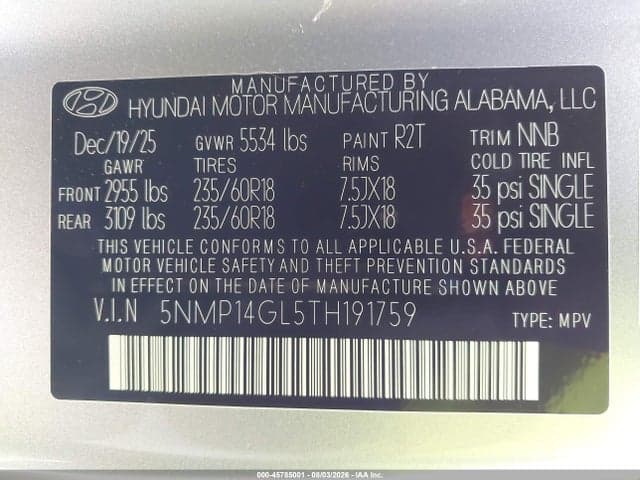 2026 HYUNDAI SANTA FE SE 9