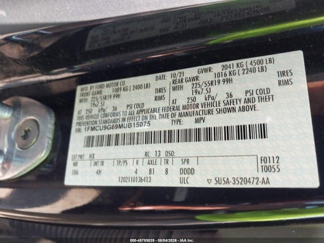2021 FORD ESCAPE SE 9