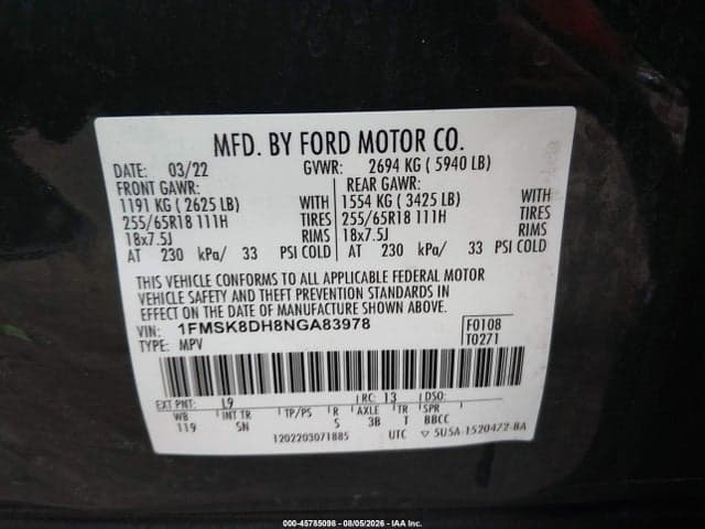 2022 FORD EXPLORER XLT 9