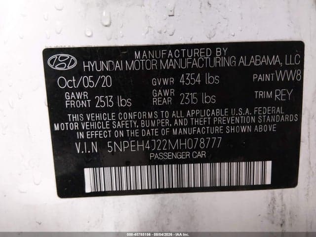 2021 HYUNDAI SONATA LIMITED 9