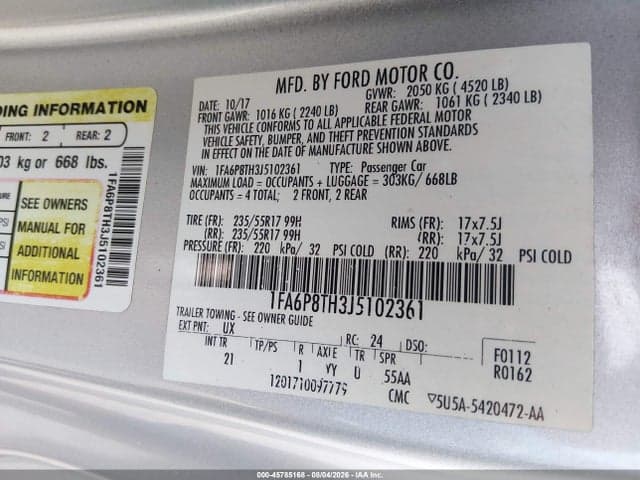 2018 FORD MUSTANG ECOBOOST 9