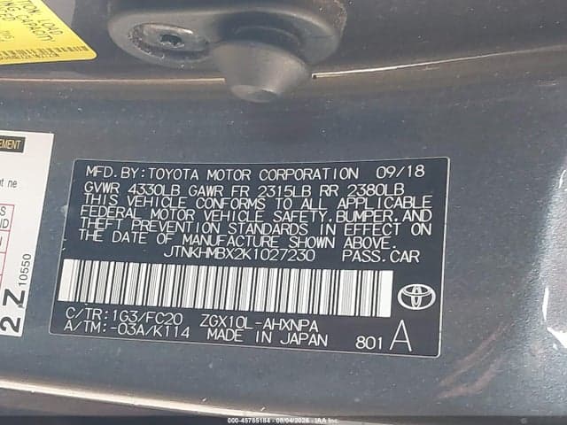 2019 TOYOTA C-HR LE 9