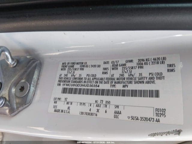 2017 FORD ESCAPE SE 9