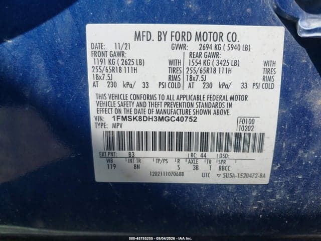 2021 FORD EXPLORER XLT 9