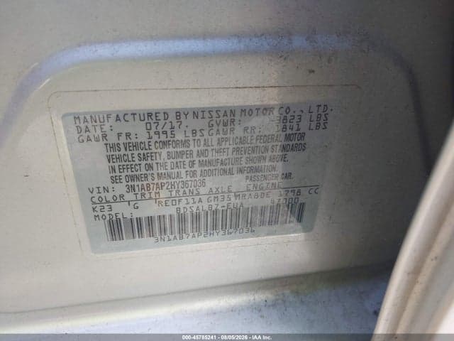 2017 NISSAN SENTRA S 9