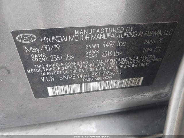 2019 HYUNDAI SONATA SPORT 9