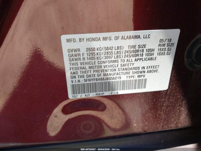 2018 HONDA PILOT EX-L 9