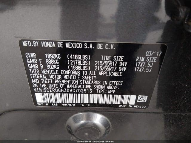 2017 HONDA HR-V LX 9
