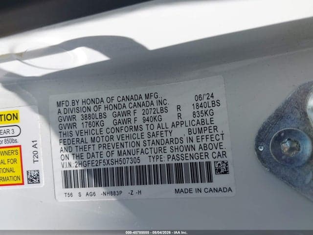 2025 HONDA CIVIC SPORT 9