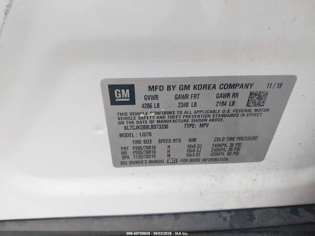 2020 CHEVROLET TRAX FWD LS 9