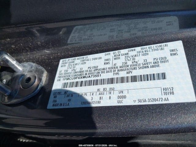 2021 FORD ESCAPE S 9