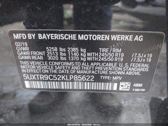 2019 BMW X3 XDRIVE30I 9