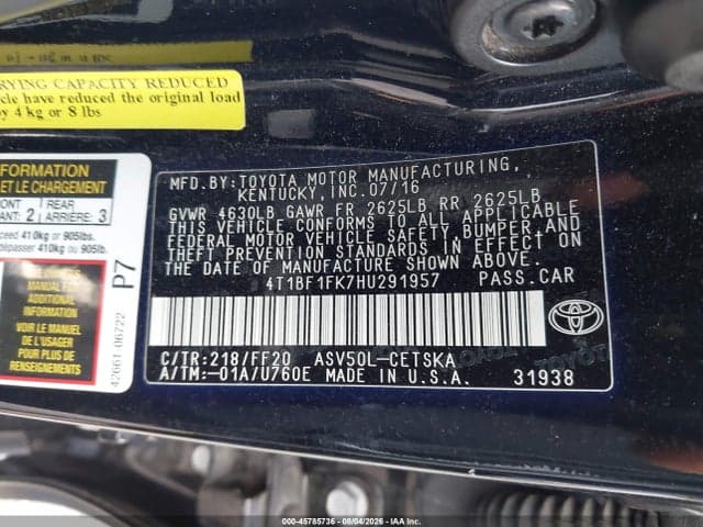2017 TOYOTA CAMRY SE 9