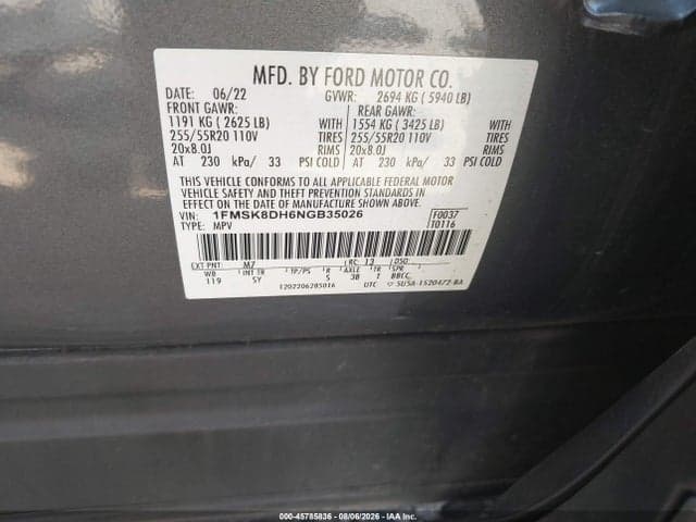 2022 FORD EXPLORER XLT 9