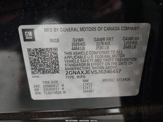 2018 CHEVROLET EQUINOX LT 9
