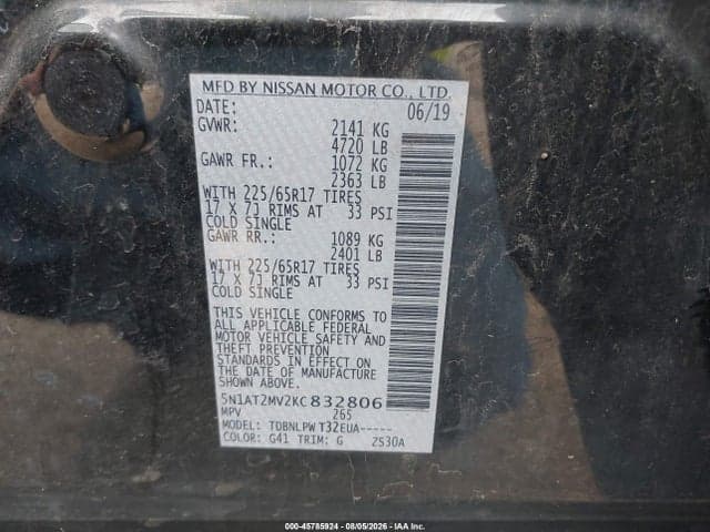 2019 NISSAN ROGUE S 9