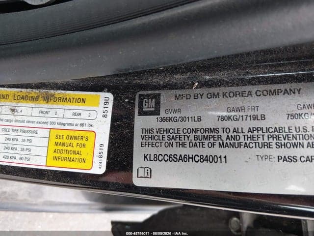 2017 CHEVROLET SPARK 1LT MANUAL 9