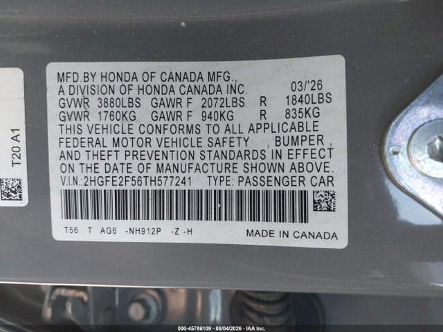 2026 HONDA CIVIC SPORT 9